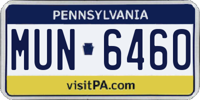 PA license plate MUN6460
