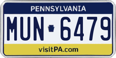 PA license plate MUN6479