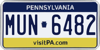 PA license plate MUN6482