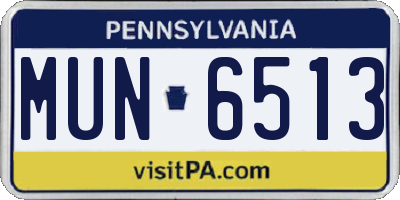PA license plate MUN6513