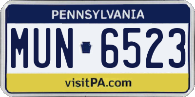 PA license plate MUN6523