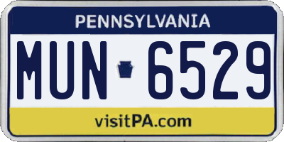 PA license plate MUN6529