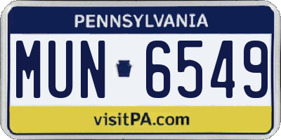 PA license plate MUN6549
