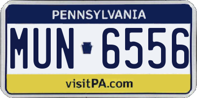PA license plate MUN6556