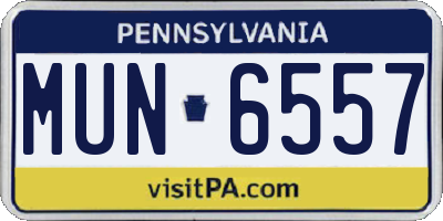 PA license plate MUN6557
