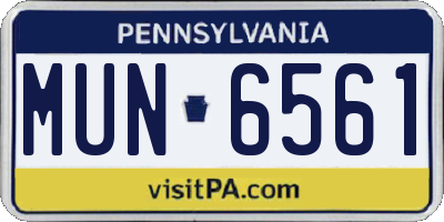 PA license plate MUN6561