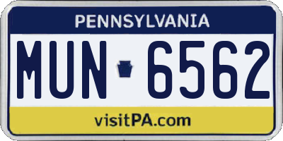 PA license plate MUN6562