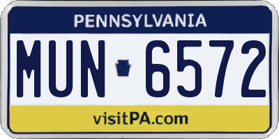 PA license plate MUN6572