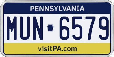 PA license plate MUN6579