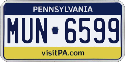 PA license plate MUN6599