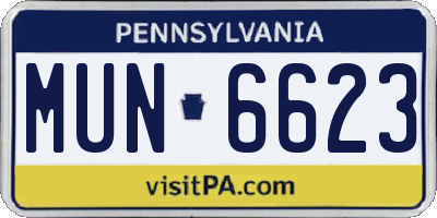 PA license plate MUN6623