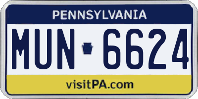 PA license plate MUN6624