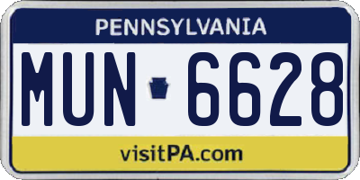 PA license plate MUN6628