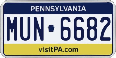 PA license plate MUN6682