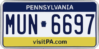PA license plate MUN6697