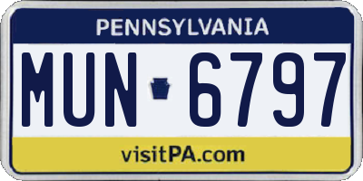 PA license plate MUN6797