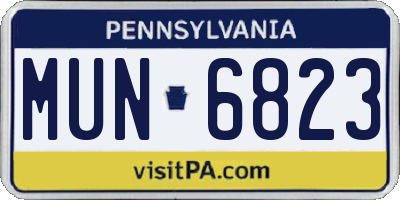 PA license plate MUN6823