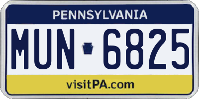PA license plate MUN6825