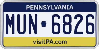 PA license plate MUN6826