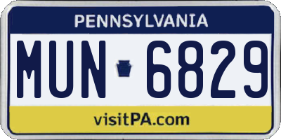 PA license plate MUN6829
