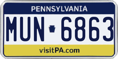 PA license plate MUN6863