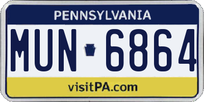 PA license plate MUN6864