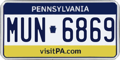 PA license plate MUN6869