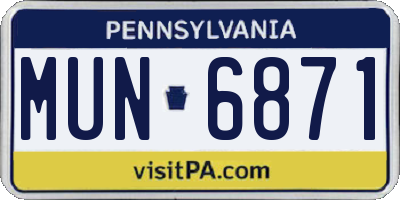 PA license plate MUN6871