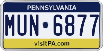 PA license plate MUN6877