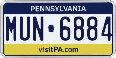 PA license plate MUN6884