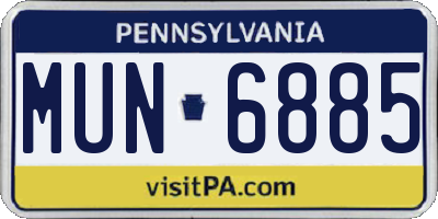 PA license plate MUN6885