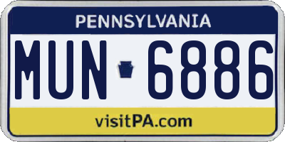 PA license plate MUN6886