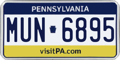 PA license plate MUN6895
