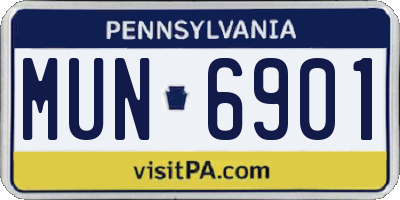 PA license plate MUN6901