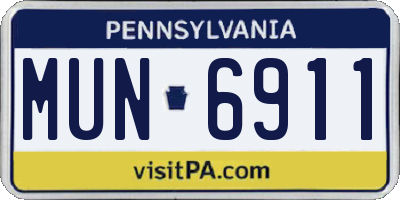 PA license plate MUN6911
