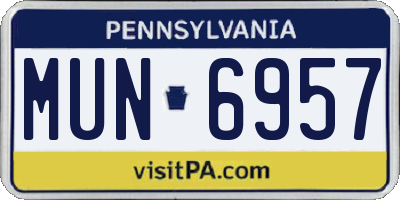 PA license plate MUN6957