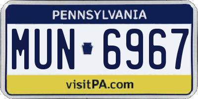 PA license plate MUN6967