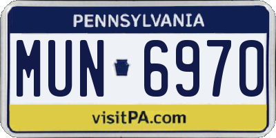 PA license plate MUN6970