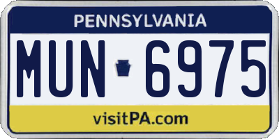 PA license plate MUN6975