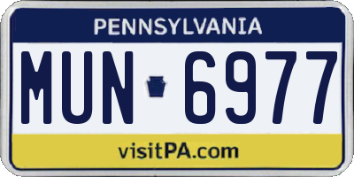 PA license plate MUN6977