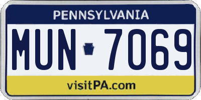 PA license plate MUN7069