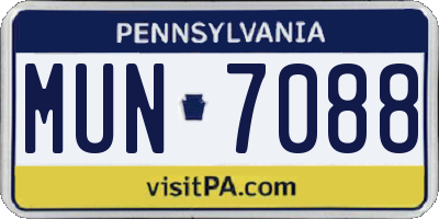 PA license plate MUN7088