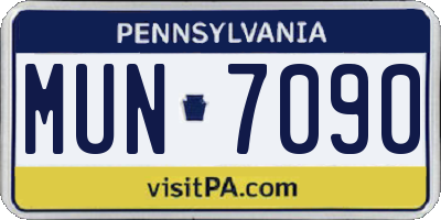 PA license plate MUN7090