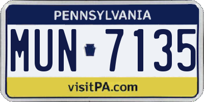 PA license plate MUN7135