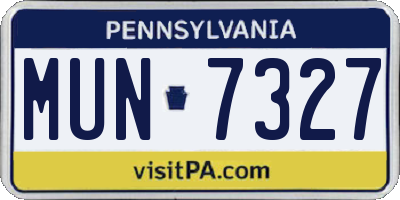 PA license plate MUN7327