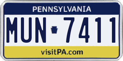 PA license plate MUN7411