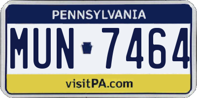 PA license plate MUN7464