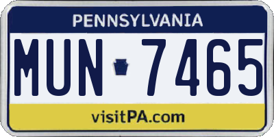 PA license plate MUN7465