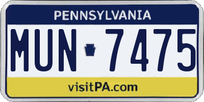 PA license plate MUN7475