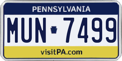 PA license plate MUN7499